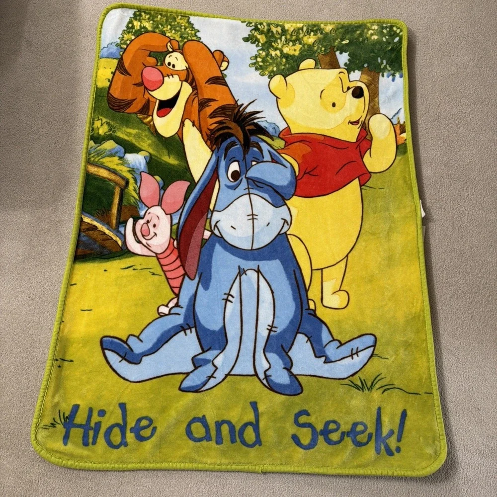 Disney Winnie The Pooh and Friends Throw Blanket Hide and Seek Soft Cuddly 4'x3'
